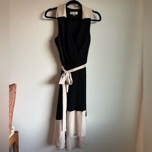 Quiet Luxury Timeless Harper Rose Black and Cream High Low Dress size 8